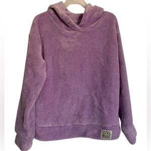 Lucky Brand Purple Kids Hoodie girl's size small 7/8 purple plush velour sweater